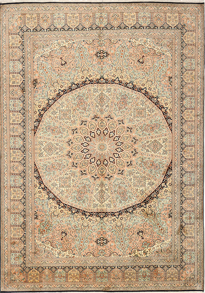 Kashmir Pure Silk Carpet 5 x 7 ft hand knotted