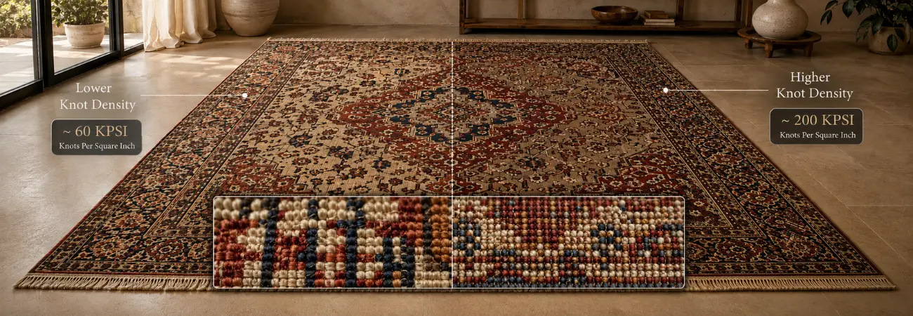 knot density in rugs