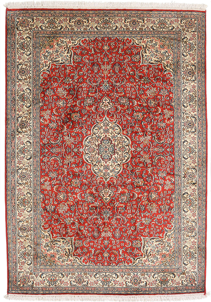 Kashmir Pure Silk Carpet 2.5 X 4 ft Hand knotted 