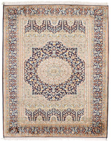 Kashmir Pure Silk Carpet 4 x 6 FT hand knotted