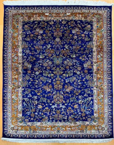 Kashmir Pure Silk Carpet (6 x 4) ft Hand knotted