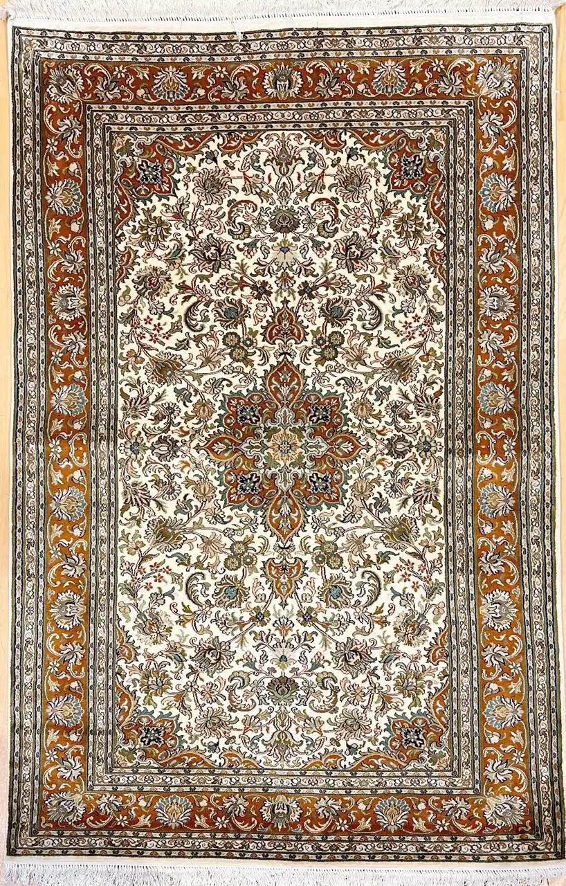 Kashmir Pure Silk Carpet (3 x 5) ft Hand knotted
