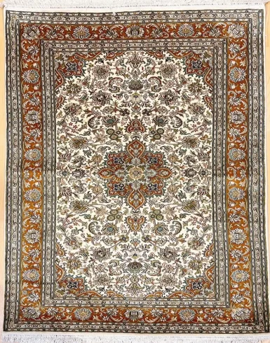 Kashmir Pure Silk Carpet (3 x 5) ft Hand knotted