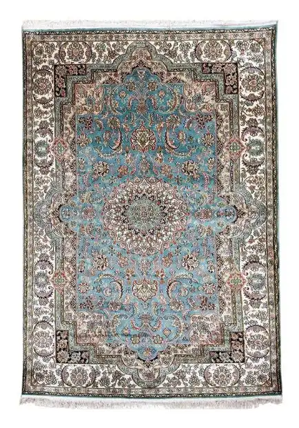 Handmade Kashmir Pure Silk Carpet (4 x 6) ft Hand knotted