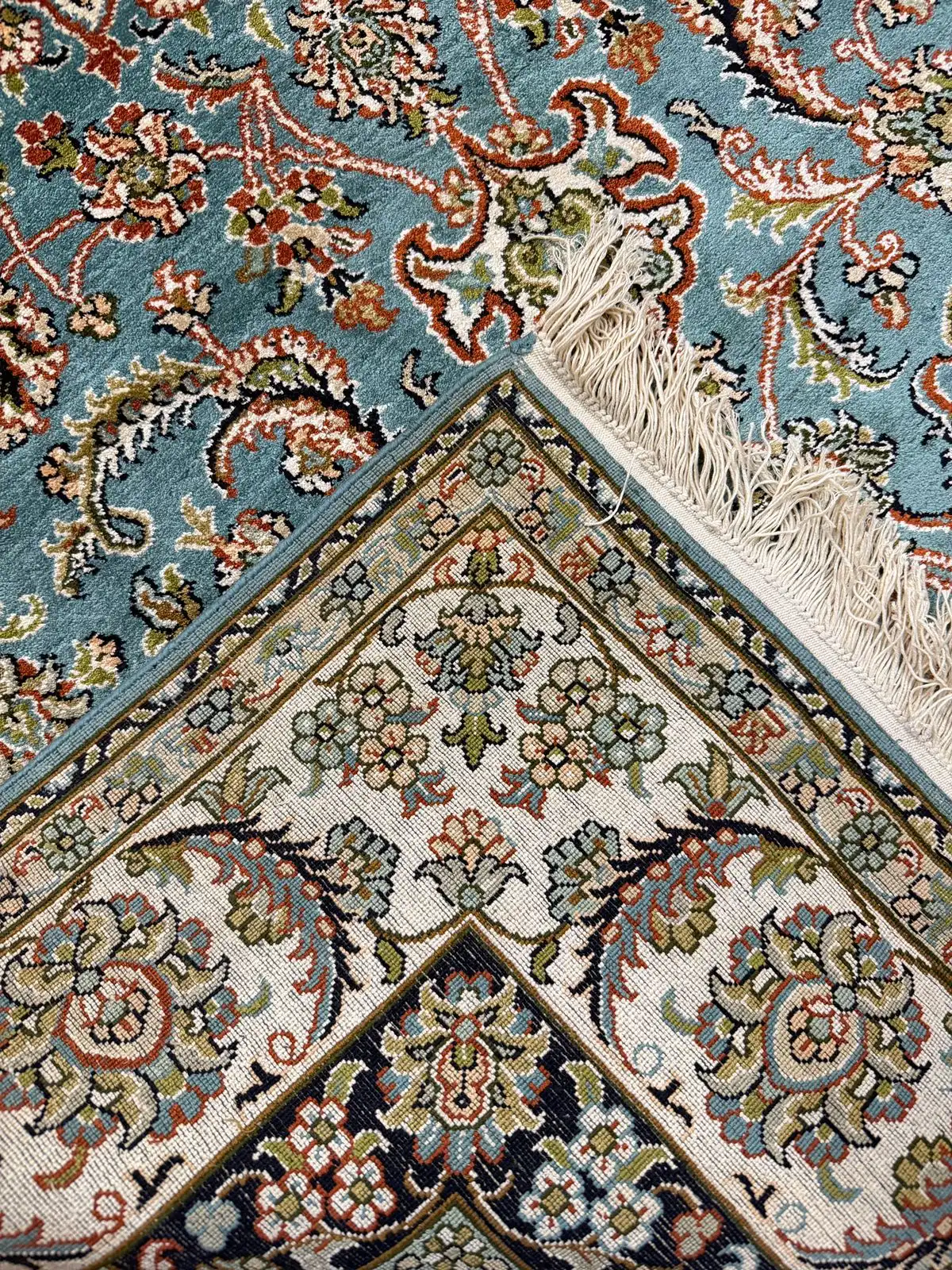 Handmade Kashmir Pure Silk Carpet (4 x 6) ft Hand knotted