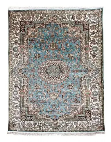 Handmade Kashmir Pure Silk Carpet (4 x 6) ft Hand knotted