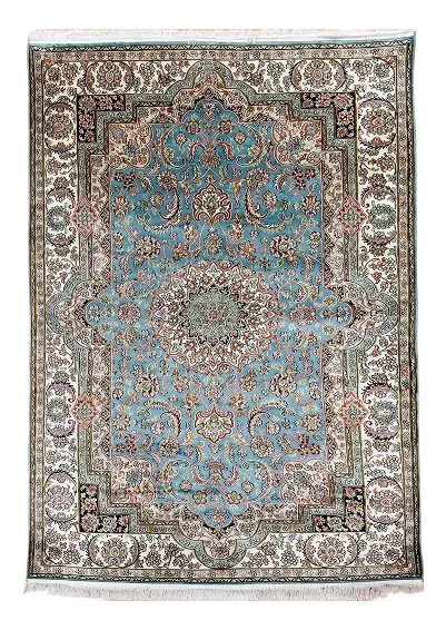 Handmade Kashmir Pure Silk Carpet (4 x 6) ft Hand knotted