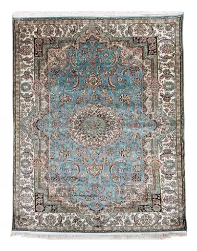 Handmade Kashmir Pure Silk Carpet (4 x 6) ft Hand knotted