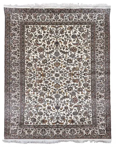 Handmade Kashmir Pure Silk Rug (4 x 6) ft Hand knotted