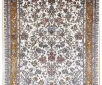 Handmade Kashmir Pure Silk Carpet (White) 4 x 6 ft Hand Knotted