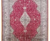 Handmade Kashmir Pure Silk Carpet (Red/Beidge) 6 x 4 ft Hand knotted