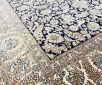 Handmade Kashmir Pure Silk Carpet (Blue/Beidge) 6 x 4 ft Hand knotted