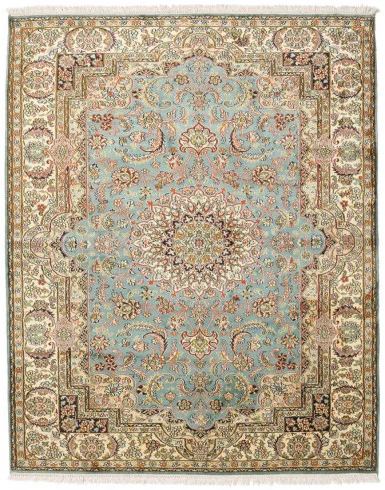 Kashmiri Pure Silk Carpet 6 x 9 FT Hand knotted