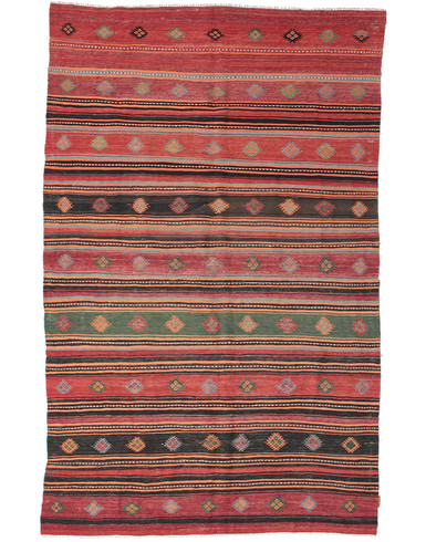 Kilim Semi Antique Turkish 6 x 4 ft unique woven by handc