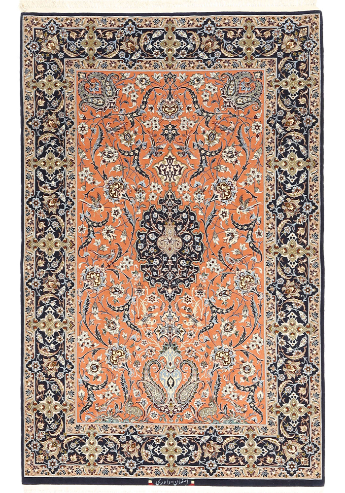 Isfahan 3 x 5 ft unique knotted by hand