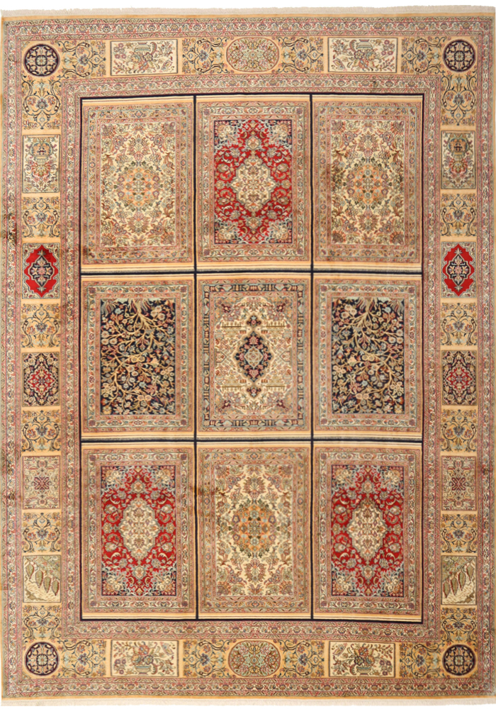 Kashmir pure silk 8 x 11 ft hand knotted