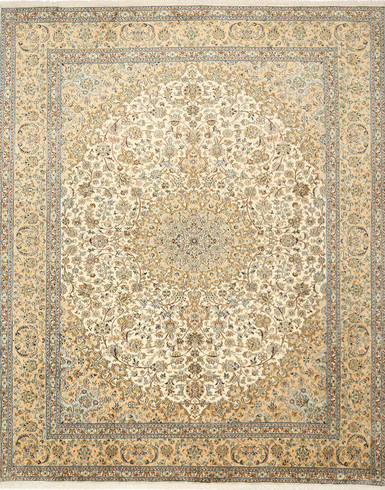 Kashmir pure silk (Yellow & Blue Carpet) 4 x 6 ft hand knotted