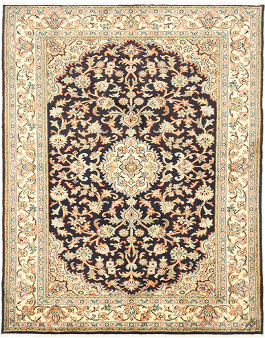 Kashmir pure silk (Navy Blue Carpet) 3 X 5 ft Hand knotted
